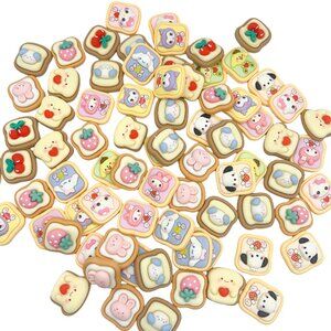 70pcs Mixed Cartoon Resin Flatback Charms – 20×21mm DIY Craft Decorations